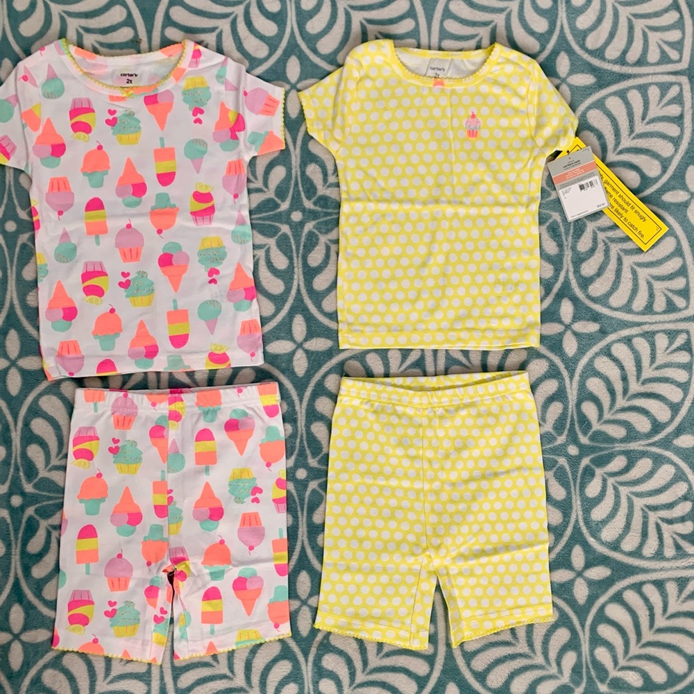 Carter’s Toddler Girls 4-Piece Snug Fit Pajama Set Size 2T NWT